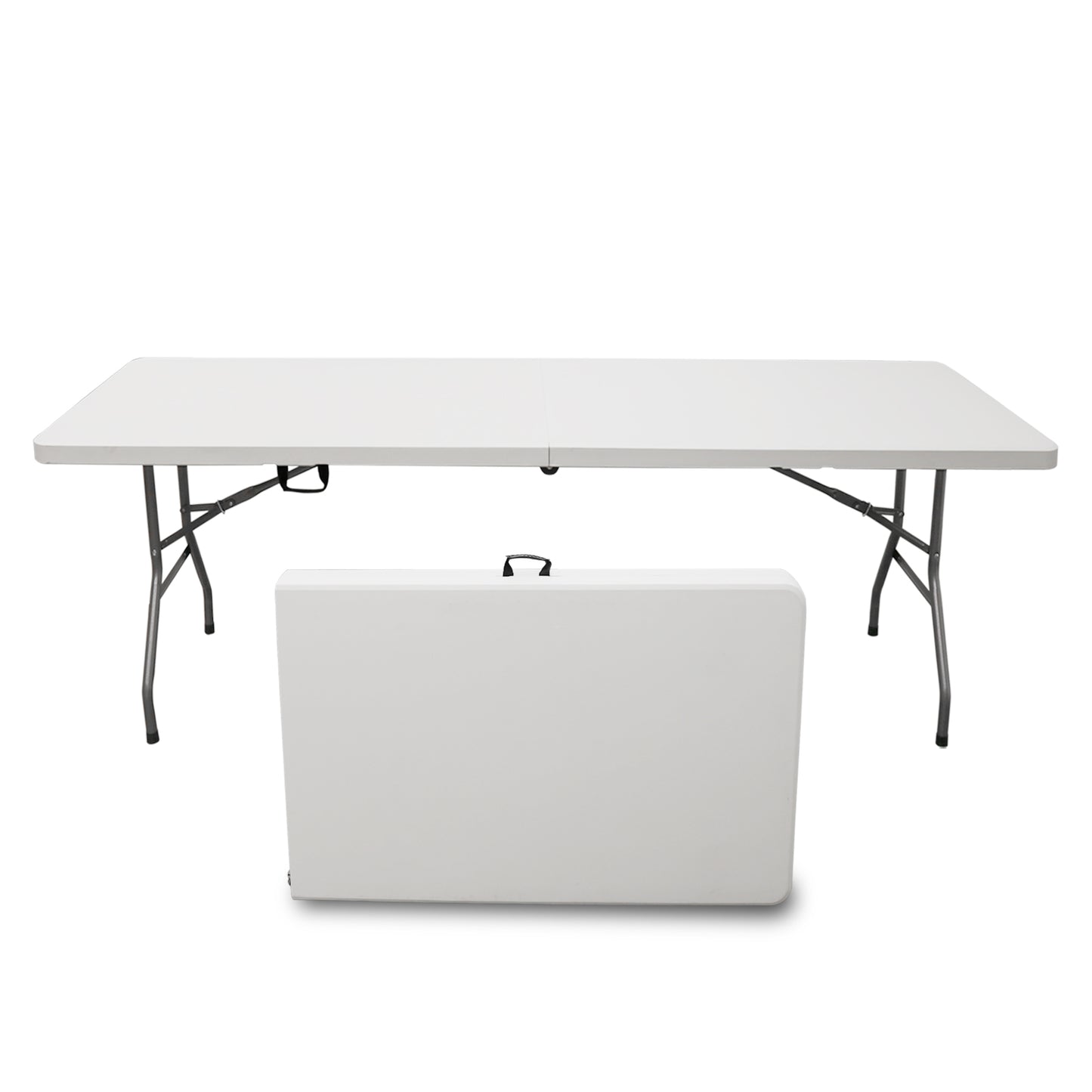 8 Foot Rectangular Folding Table White