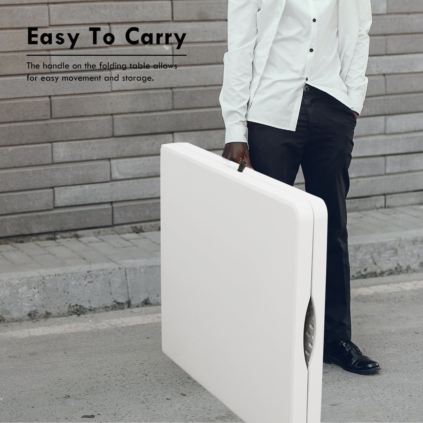 8 Foot Rectangular Folding Table White