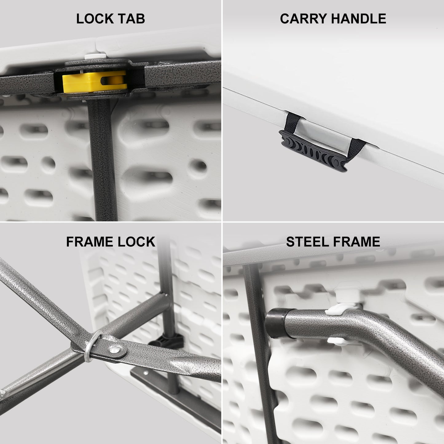 8 Foot Rectangular Folding Table White