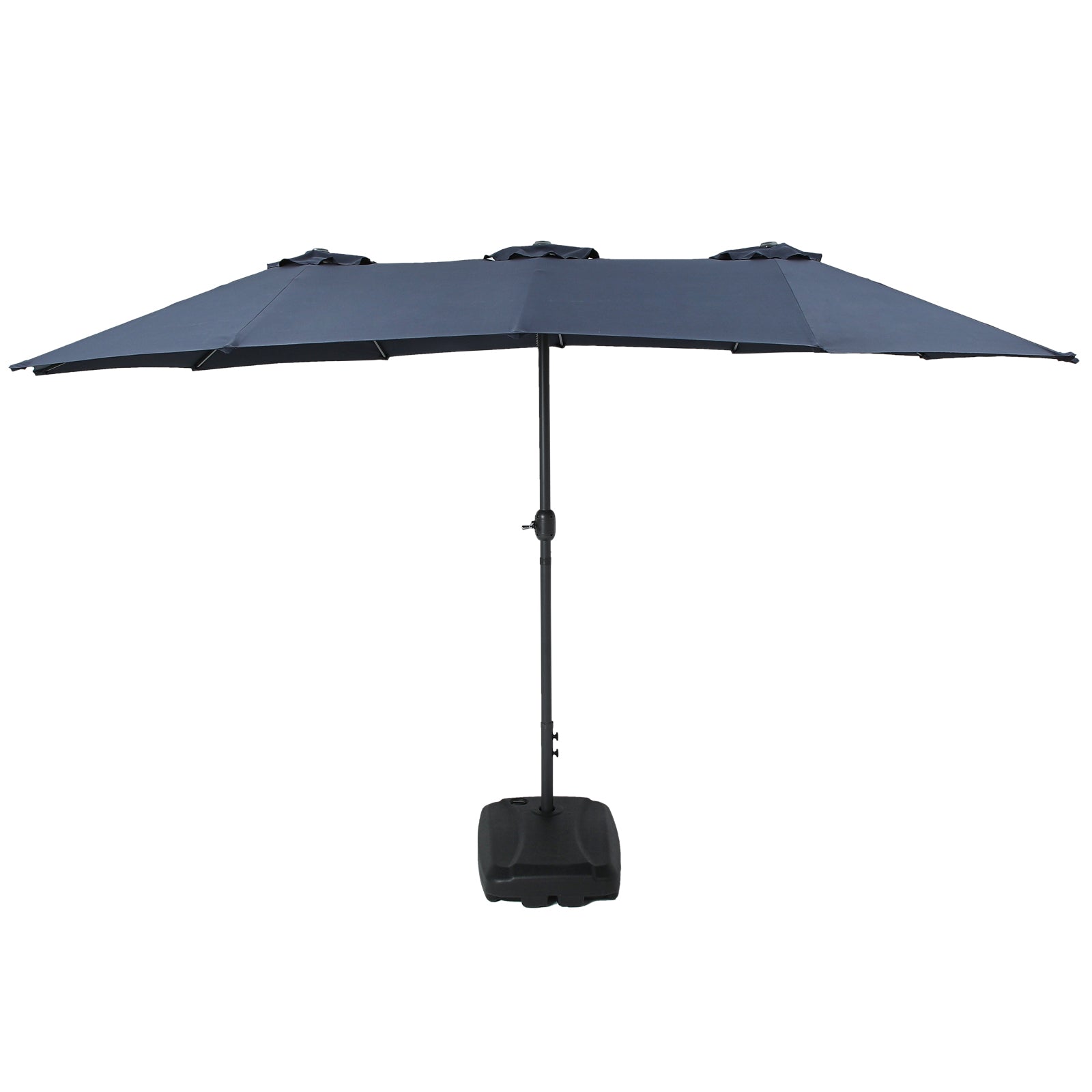 heavy base for large patio umbrella 15FT Large Patio Umbrella Navy Blue with Heavy Duty Rolling Base
