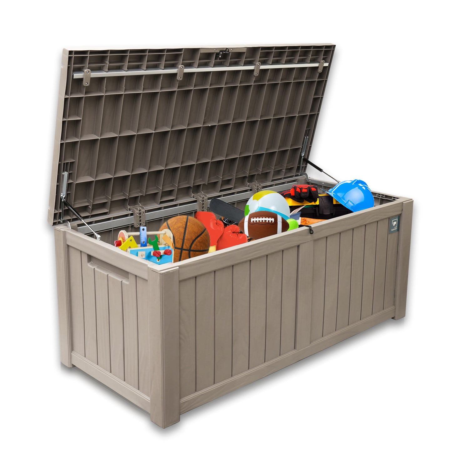 120 Gallon Outdoor Storage Deck Box Light Brown