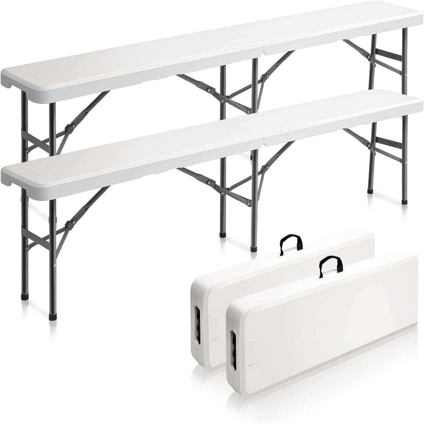 8FT Portable Folding Benches (Pack of 2)