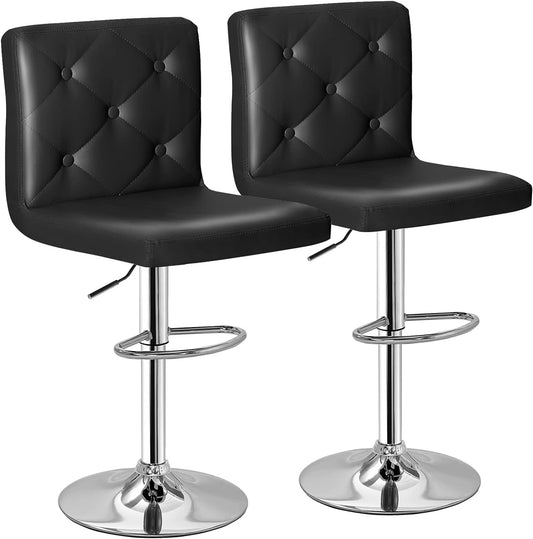 Leather Bar Stool with Back (Pack of 2)