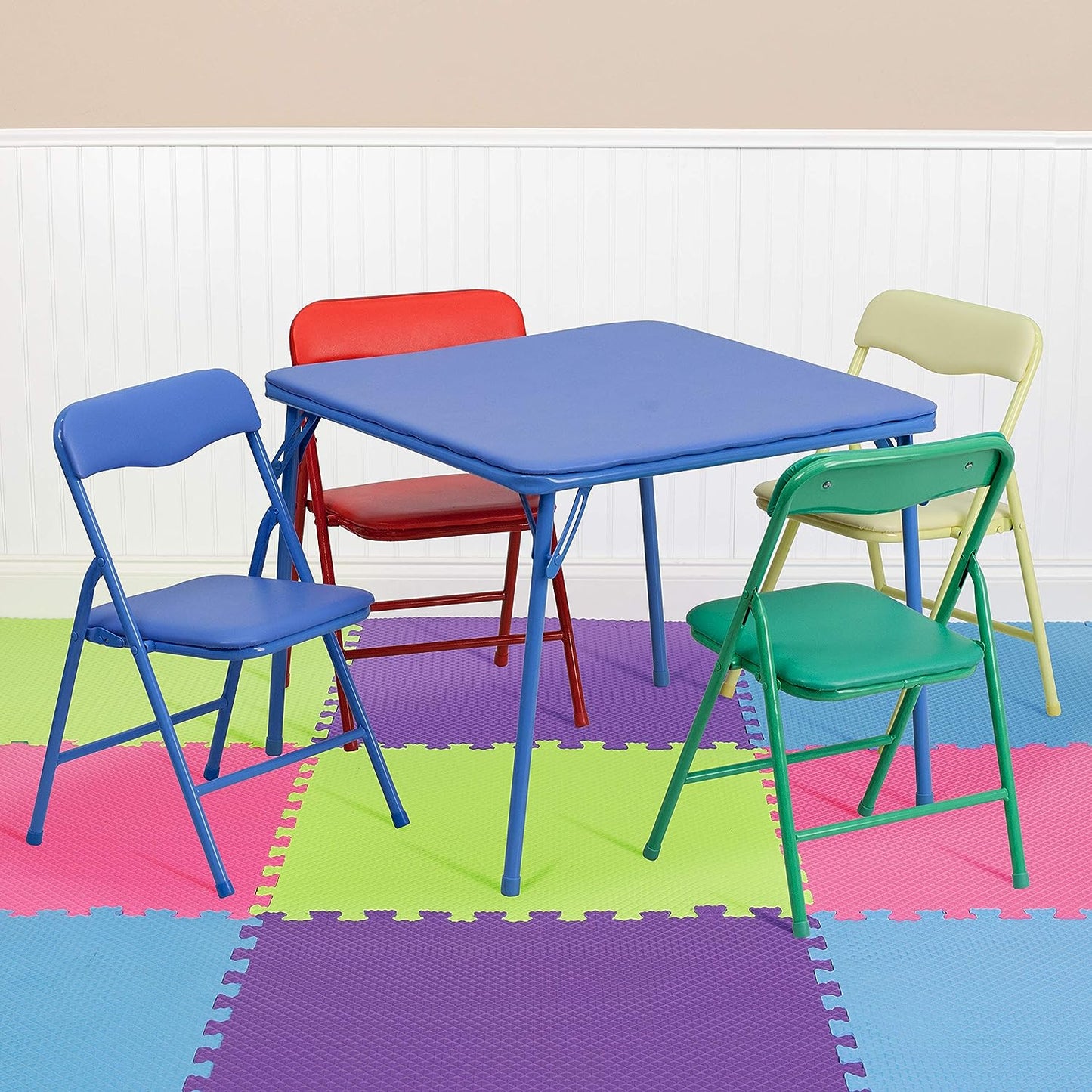 Colorful Kids Folding Chairs & Table Set