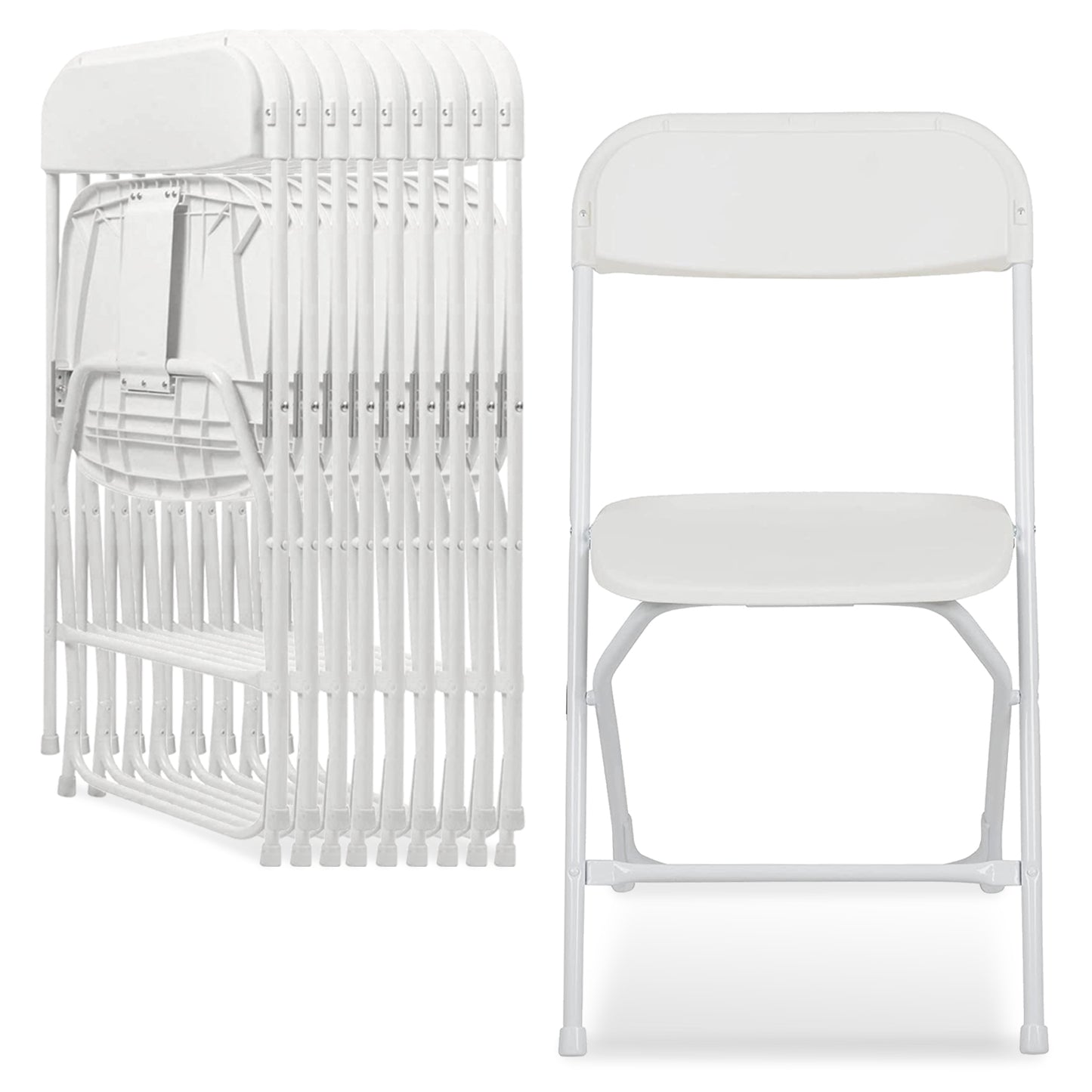 10 Pack Plastic Folding Chairs White