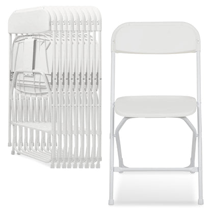 10 Pack Plastic Folding Chairs White