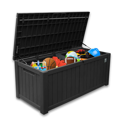 120 Gallon Outdoor Storage Deck Box Black