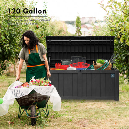 120 Gallon Outdoor Storage Deck Box Black