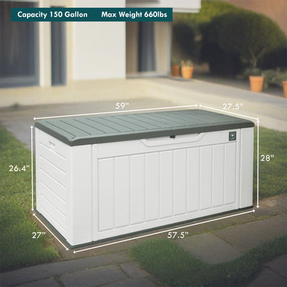 150 Gallon Outdoor Storage Deck Box White