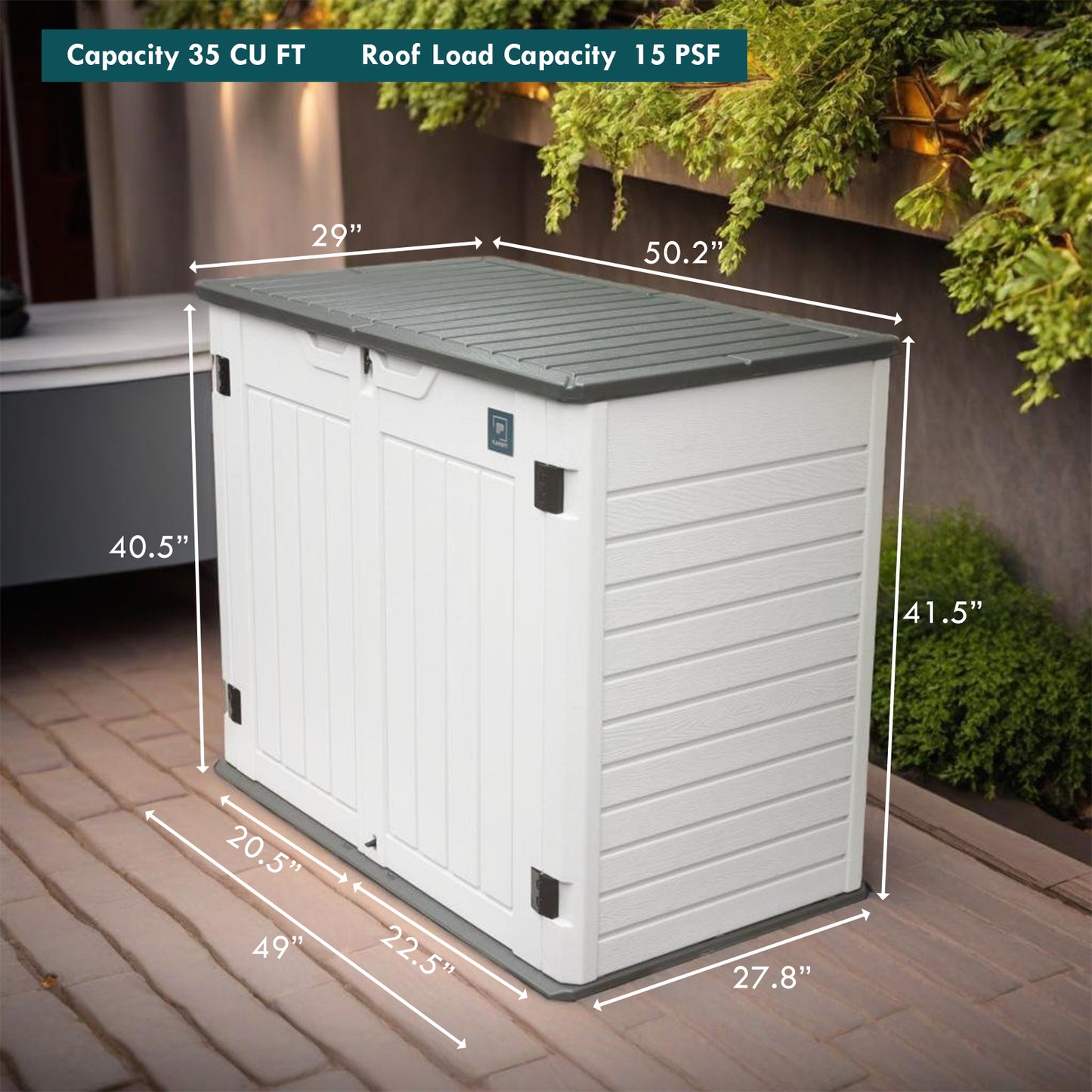 35 cu ft Outdoor Resin Storage Shed White