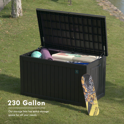 230 Gallon Outdoor Storage Deck Box Black