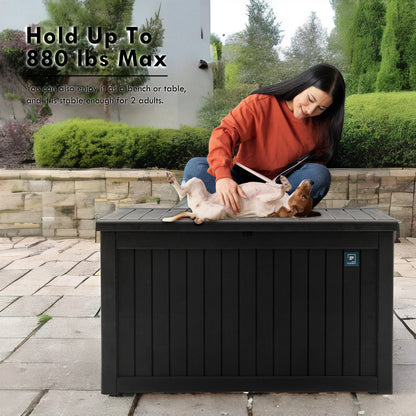 230 Gallon Outdoor Storage Deck Box Black