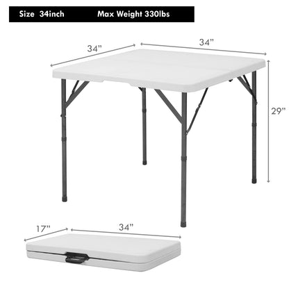 3 Foot / 34" Square Folding Card Table White