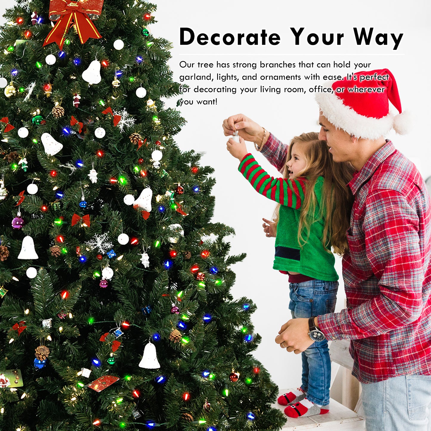 8 Foot Christmas Tree Multicolor