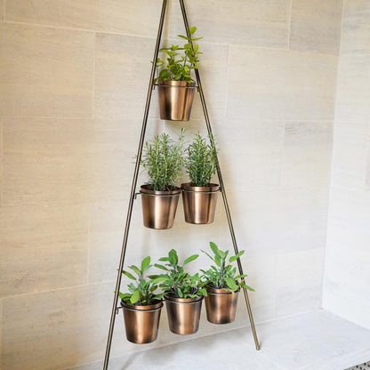 Outdoor Metal Plant Wall Stand with Planters